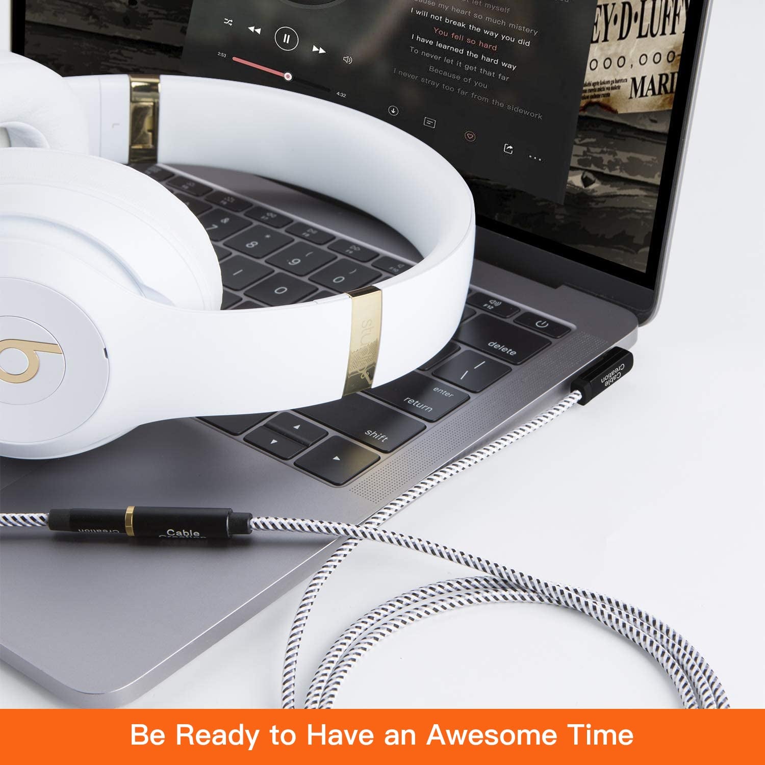 Headphone Extension Cable 15Ft/4.5M, 3.5 Mm Audio Extension Cable-Aux Cord Extender 90-Degree Right Angle Male to Female Stereo Audio Cable Nylon Braided for Smartphones, Media Player