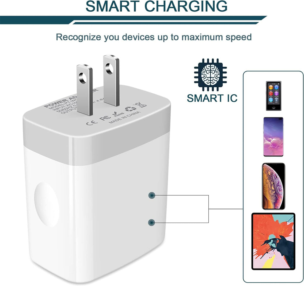 USB Charger Adapter, 2-Pack  4.8A 4-Muti Port Phone Wall Plug Block | Fast Charging Box for Iphone 17 16 15 14 13 12 Pro Max 11 SE 10 XS, Samsung Galaxy, Moto, LG, Pixel, Power Cube Base Brick