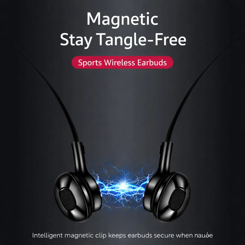 Magnetic Wireless Neckband Earbuds with Mic, Lightweight Sports Bluetooth Earphones for Running & Workout