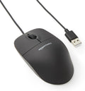 3-Button USB Wired Mouse with Responsive Tracking, Plug & Play, Compatible with Windows and Mac, Black
