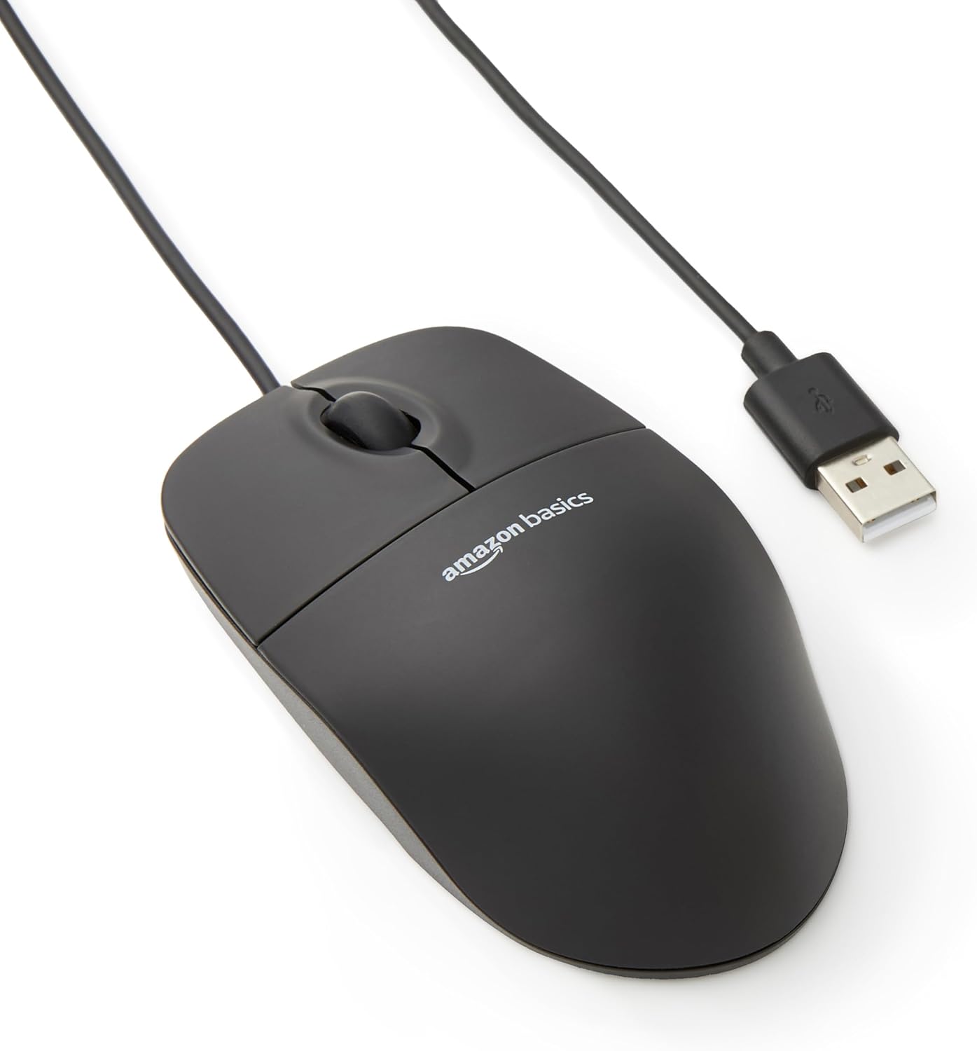 3-Button USB Wired Mouse with Responsive Tracking, Plug & Play, Compatible with Windows and Mac, Black