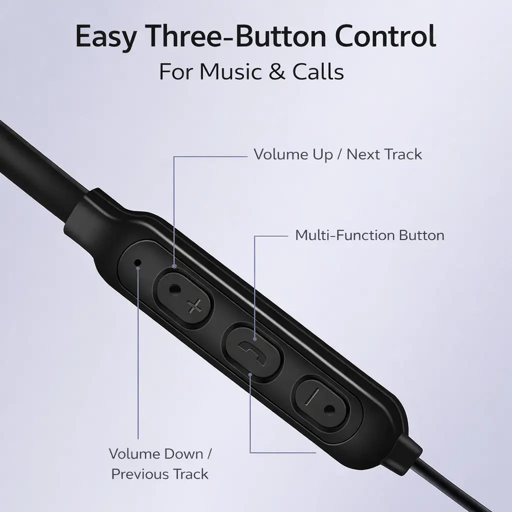 Magnetic Wireless Neckband Earbuds with Mic, Lightweight Sports Bluetooth Earphones for Running & Workout