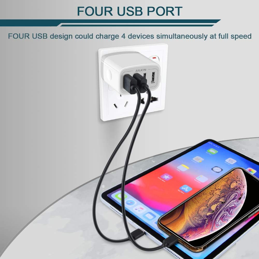 USB Charger Adapter, 2-Pack  4.8A 4-Muti Port Phone Wall Plug Block | Fast Charging Box for Iphone 17 16 15 14 13 12 Pro Max 11 SE 10 XS, Samsung Galaxy, Moto, LG, Pixel, Power Cube Base Brick